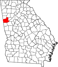 Locatie van Carroll County in Georgia