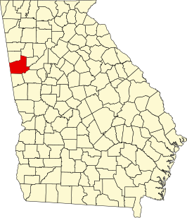 Locatie van Carroll County in Georgia