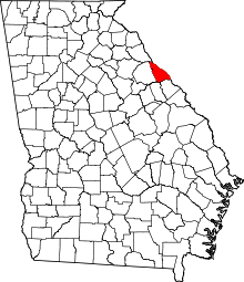 Harta e Lincoln County në Georgia