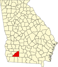 Map of Georgia highlighting Mitchell County