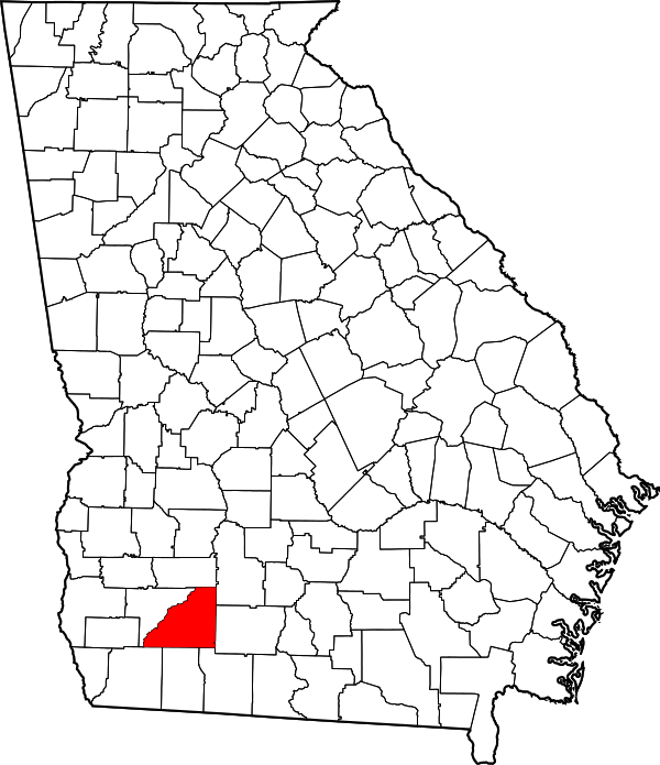 Map of Georgia highlighting Mitchell County