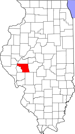 map of Illinois highlighting Morgan County