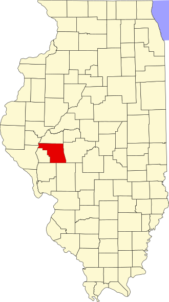 Location of Morgan County in Illinois Map of Illinois highlighting Morgan County.svg
