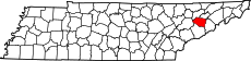 Map of Tennessee highlighting Jefferson County.svg