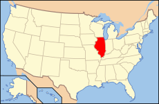 המיקום של אילינוי בארצות הברית