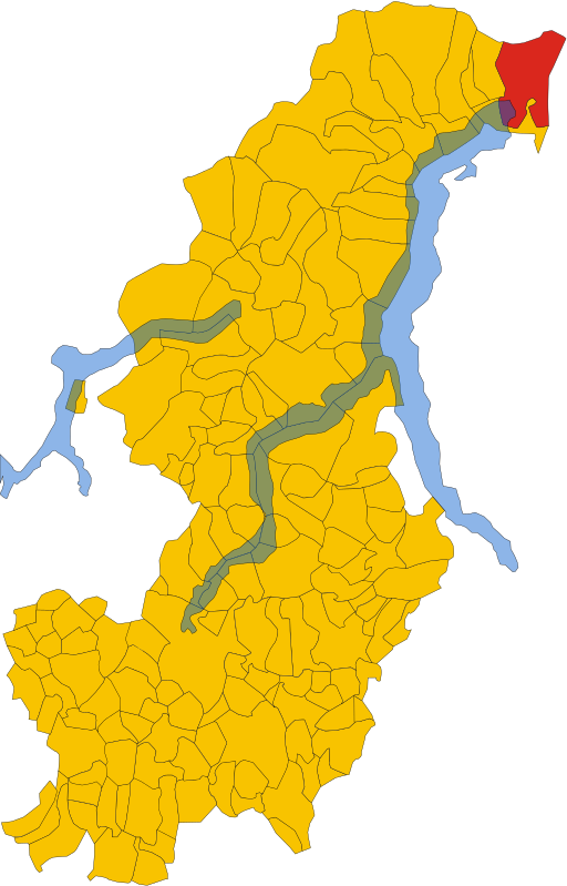 Map of comune of Sorico (province of Como, region Lombardy, Italy)