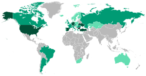 Map of the Bulgarian diaspora in the world (includes people with Bulgarian ancestry or citizenship).

.mw-parser-output .legend{page-break-inside:avoid;break-inside:avoid-column}.mw-parser-output .legend-color{display:inline-block;min-width:1.25em;height:1.25em;line-height:1.25;margin:1px 0;text-align:center;border:1px solid black;background-color:transparent;color:black}.mw-parser-output .legend-text{}
Bulgaria
+ 100,000
+ 10,000
+ 1,000 Map of the Bulgarian Diaspora in the World.svg