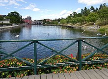 Lake Maren is prominent in the city centre