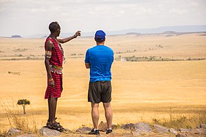 Masai guide sharing his vast knowledge.jpg