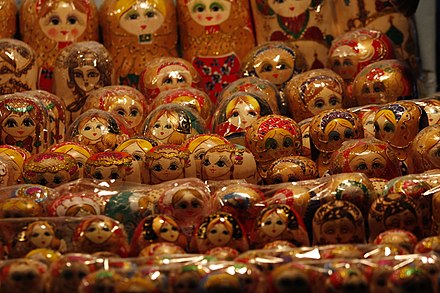 A whole family of matryoshka dolls, or Russian dolls