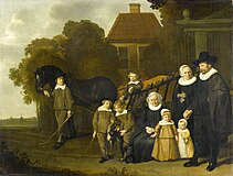 "Portrait of the Meebeeck Cruywagen family near the gate of their country home"(c.1642) アムステルダム国立美術館