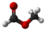 Ball-and-stick model of the methyl formate molecule Methyl-formate-3D-balls.png