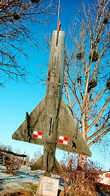 MiG-21F in Szprotawa, Poland, as a monument MiG-21 F in Szprotawa, Poland.jpg