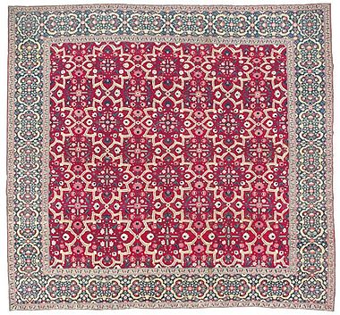 Millefleur 'Star-Lattice' carpet, 17th-early 18th century Mughal India
