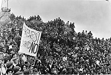 Franco si, Juanito no at Carlist Montejurra rally, late 1960s Montejurra 1969.jpg