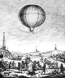Первый полёт монгольфьера 5 июня 1783 года.