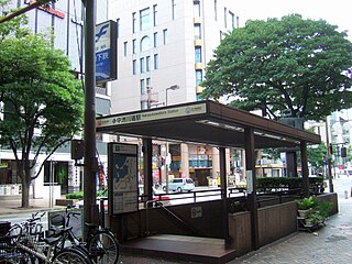 <span class="mw-page-title-main">Nakasu-Kawabata Station</span> Metro station in Fukuoka, Japan