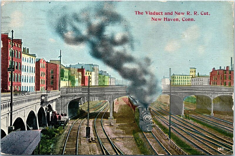 File:New Haven viaduct and railroad cut 1913 postcard.jpg