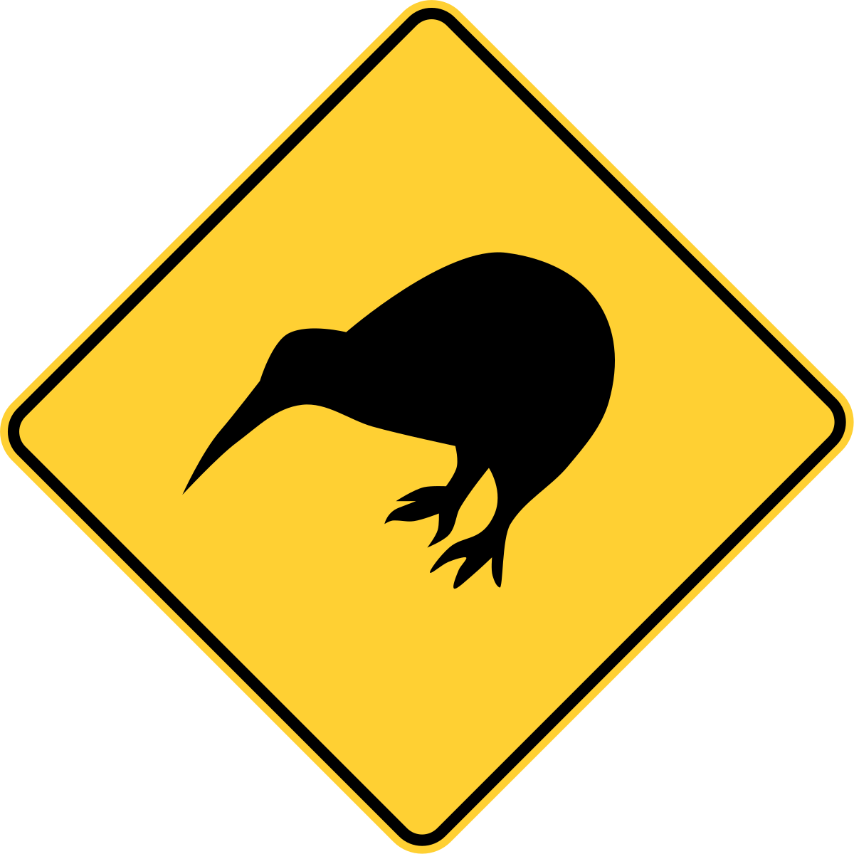 Kiwi ROAD SIGN CAR Roadsign NEW ZEALAND NEW ZEALAND KIWI 12cm