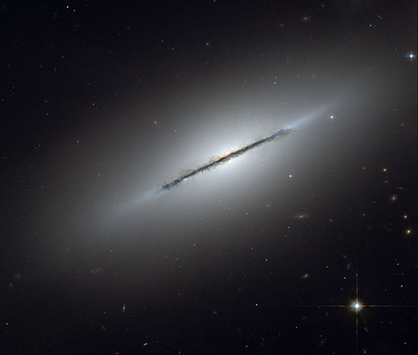 The Spindle Galaxy (NGC 5866), a lenticular galaxy with a prominent dust lane in the constellation of Draco.