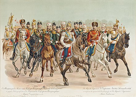 Emperor Nicholas II of Russia in the uniform of the Chevalier Guard Regiment, 1896