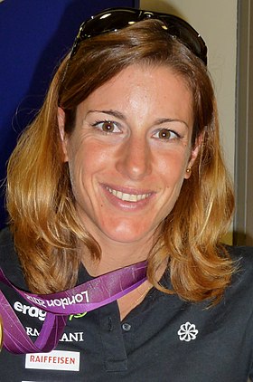 Nicola Spirig all'evento di sponsorizzazione “rendez-vous” nella Haus des Sports, Ittigen (2012)