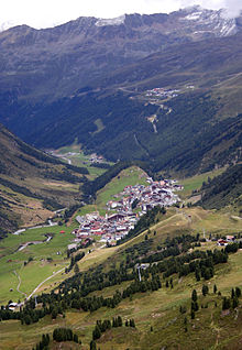 Le village d'Obergurgl vu du sud