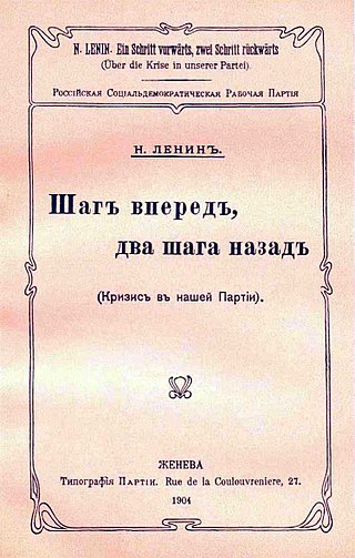 <i>One Step Forward, Two Steps Back</i> 1904 book by Vladimir Lenin