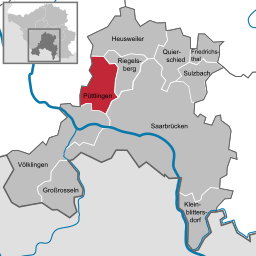 Läget för Püttlingen i Regionalverband Saarbrücken