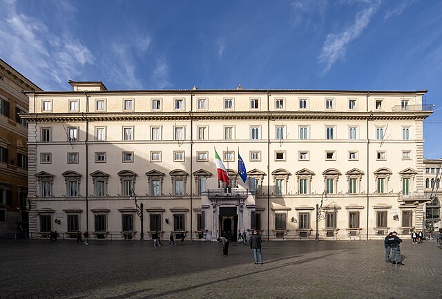 Chigi Palace in Rome, the seat of the Council of Ministers and the official residence of the Prime Minister of Italy.