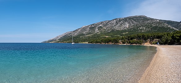 Panoramic view of the Golden Horn beach, Bol, Croatia