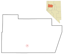 Pershing County Nevada Incorporated and Unincorporated areas Lovelock Highlighted.svg
