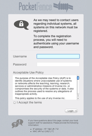 PacketFence User Registration