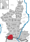 Location of the municipality of Pfronten in the Ostallgäu district