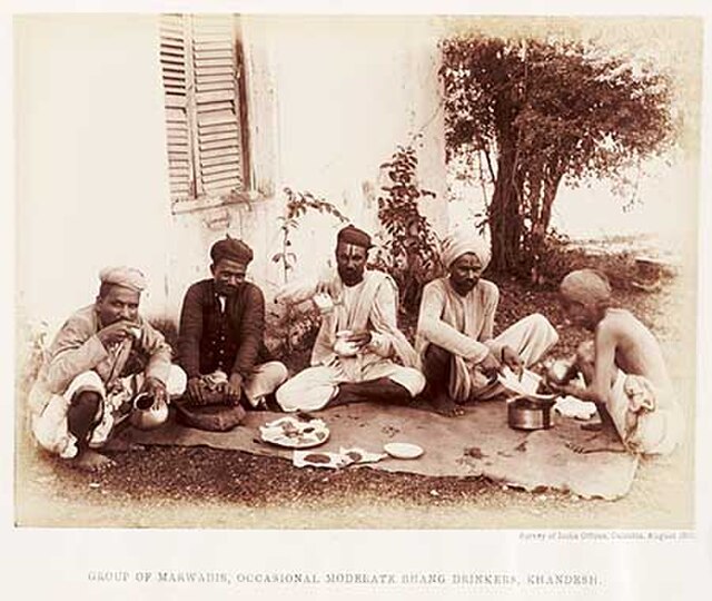 Photograph of bhang drinkers from the India Papers collection, 1893