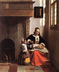 Femeie curățând mere, 1663