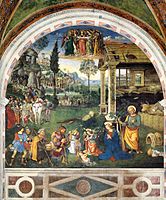 Η προσκύνηση των ποιμένων και η άφιξη των Μάγων, νωπογραφία, 1501, Σπέλλο, Σάντα Μαρία Ματζιόρε