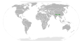 Range of the genus Piptanthus