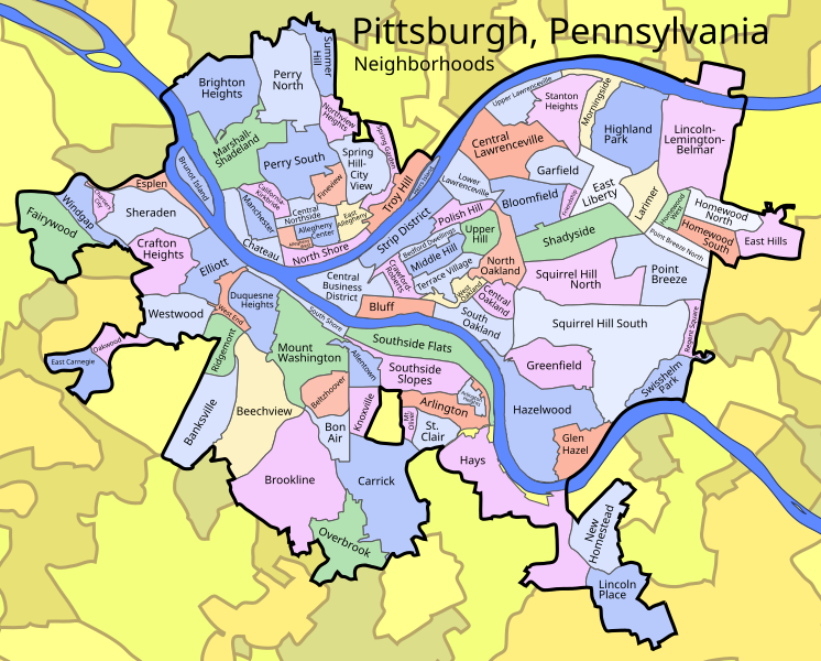 Pittsburgh Pennsylvania neighborhoods.svg