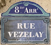 Plaque Rue Vézelay - Paris VIII (FR75) - 2021-08-22 - 1.jpg