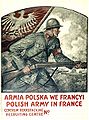 Póster de reclutamiento para el Ejército Polaco en Francia
