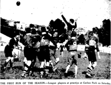 Preseason training at Carlaw Park involving City Rovers players. Preseason training at Carlaw Park 1930.png