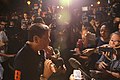 President Rodrigo Duterte answers queries from the media at a restaurant in Davao City.jpg