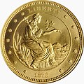 Proba de Morgan para unha moeda de 100 dólares de ouro (1876)