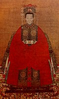 Qing Dynasty Lady in a red robe.jpg