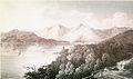 Veduta di Rapallo - incisione in acciaio, 1820 - E.F. Batty
