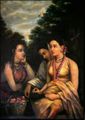 Shâkountalâ est découragée. Peinture de Raja Ravi Varma.