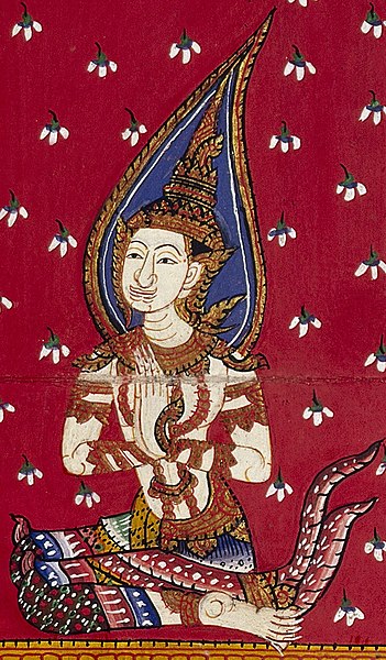 File:Right bodhisattva art detail, from- A bodhisattva seated on a platform Wellcome L0030796 (cropped).jpg