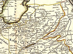 Ferdows'(toun) name on the map 1787