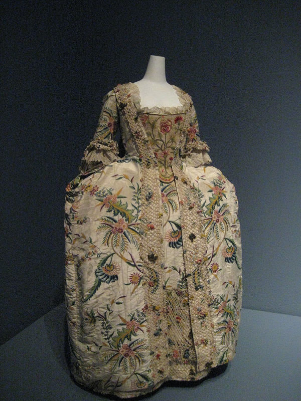 Robe à la française 1740s, as seen in one of the exhibits at the Costume Institute